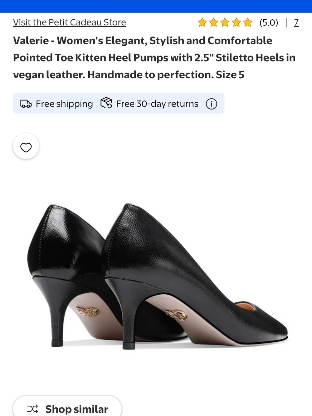 Valerie Women's Pointed Toe Kitten Heel Pumps in Black